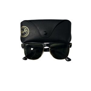 Ray-Ban Black and Gold Sunglasses with Case